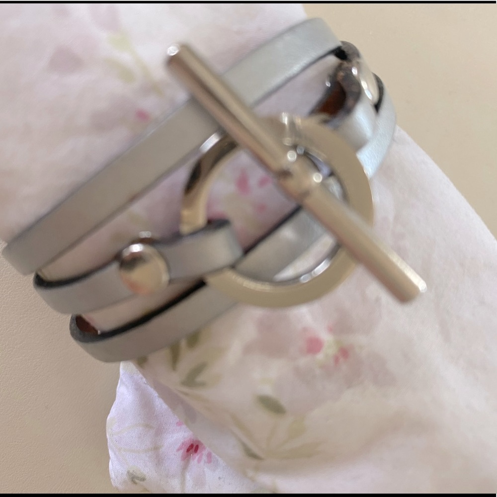 Silver toggle wrap cuff bracelet